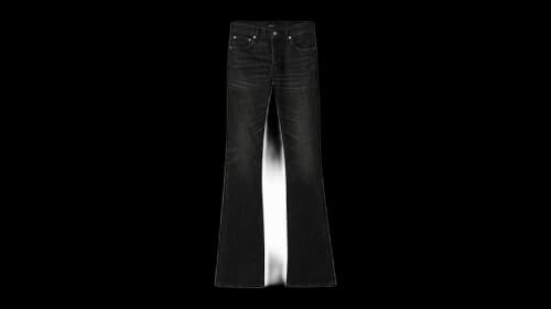 Purple Brand Super Stack Flare Raw Jean Black