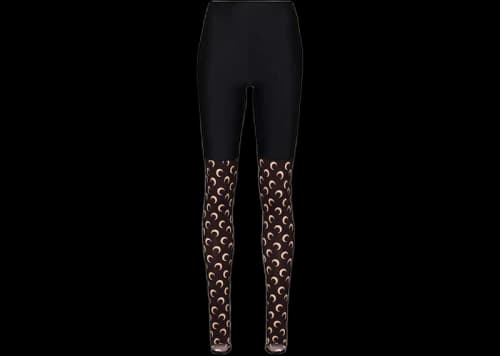 Marine Serre Crescent Moon Trompe L'Oeil Leggings Black
