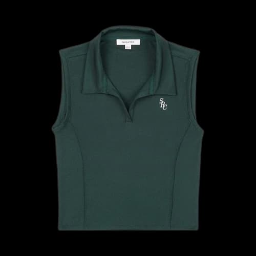 Sporty & Rich SRC Sports Polo Vest 'Forest/White'