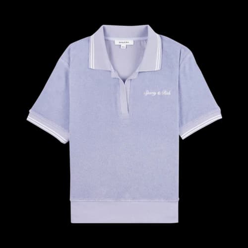 Sporty & Rich Syracuse Terry Polo 'Washed Periwinkle/White'