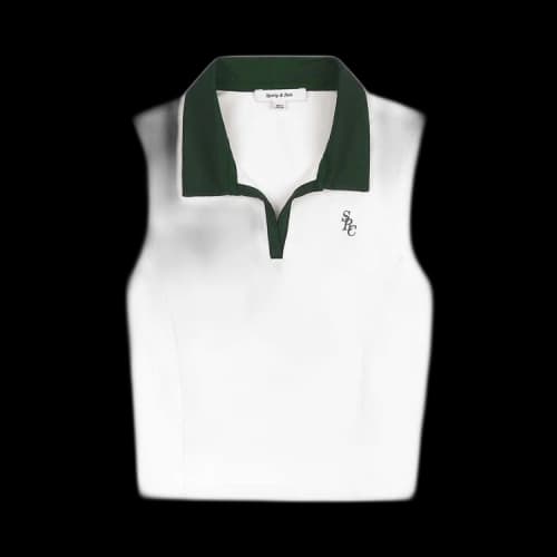 Sporty & Rich SRC Sports Polo Vest 'White/Forest'