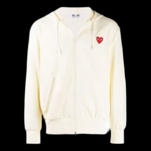 COMME des GARCONS PLAY Zip Hooded Sweatshirt 'White'