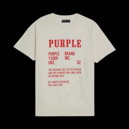 PURPLE BRAND History T-Shirt 'Ecru'