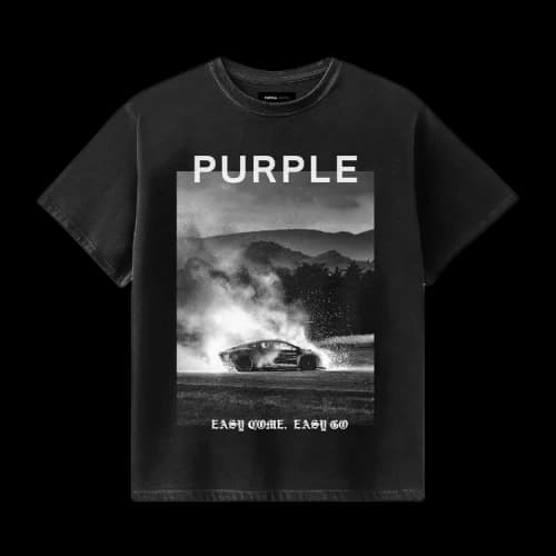 PURPLE BRAND Textured Inside Out T-Shirt 'Black'