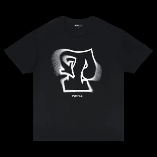 PURPLE BRAND Textured Jersey Inside Out Tee 'Black'