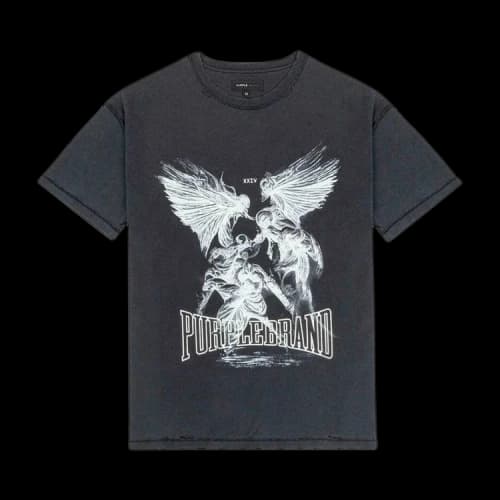 PURPLE BRAND Textured Inside Out Tee 'Black'