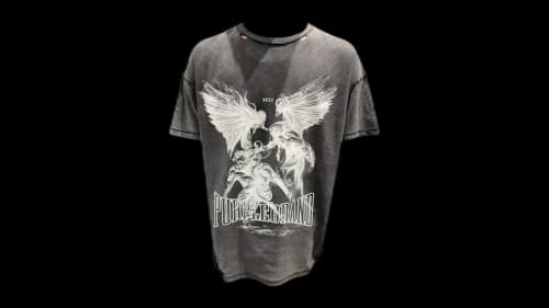 Purple Brand Graphic III Textured Inside Out Tee Black