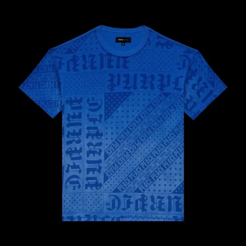 PURPLE BRAND Flag Bandana Tee 'Blue'