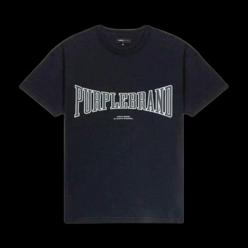 PURPLE BRAND Textured Inside Out Tee 'Black'