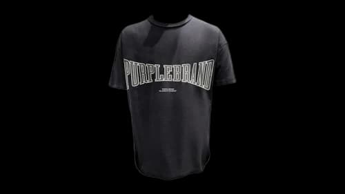 Purple Brand Graphic II Textured Inside Out Tee Black