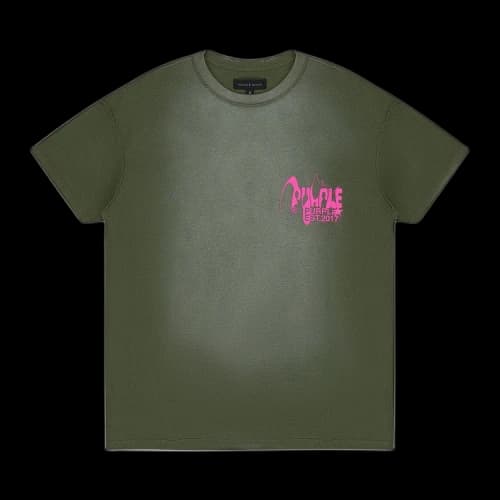 PURPLE BRAND Textured Inside Out Tee 'Green'