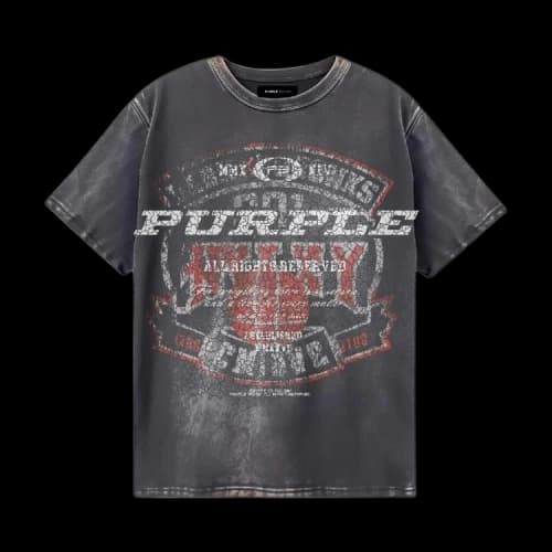 PURPLE BRAND Textured Inside Out T-Shirt 'Black'