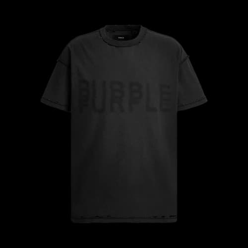 PURPLE BRAND Textured Inside Out Tee 'Black'