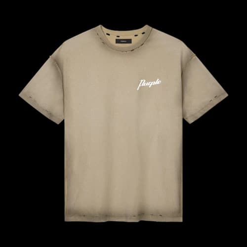 PURPLE BRAND Textured Inside Out Tee 'Khaki'