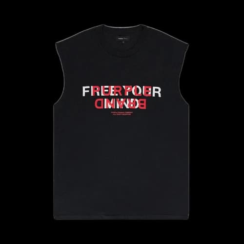 PURPLE BRAND Textured Jersey Sleeveless 'Black'