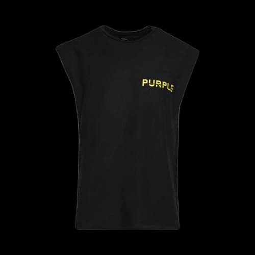 PURPLE BRAND Textured Jersey Sleeveless Top 'Black'