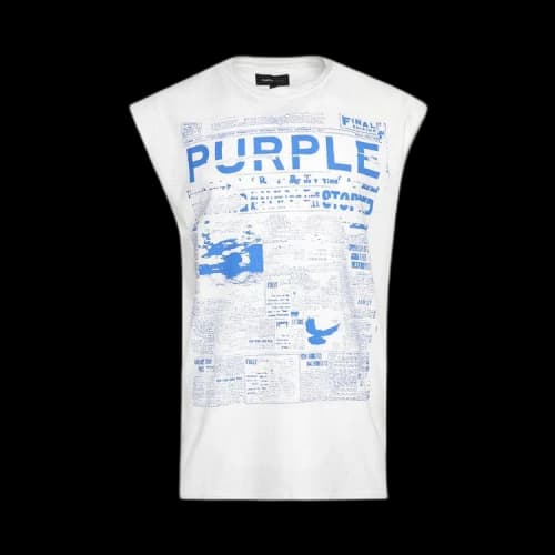 PURPLE BRAND Textured Jersey Sleeveless Top 'White'