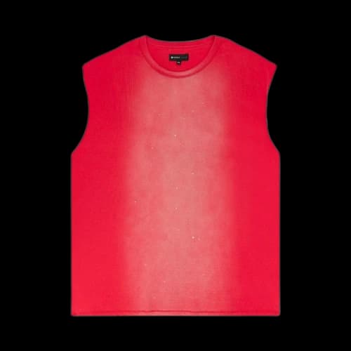 PURPLE BRAND Textured Jersey Sleeveless Tee 'Red'
