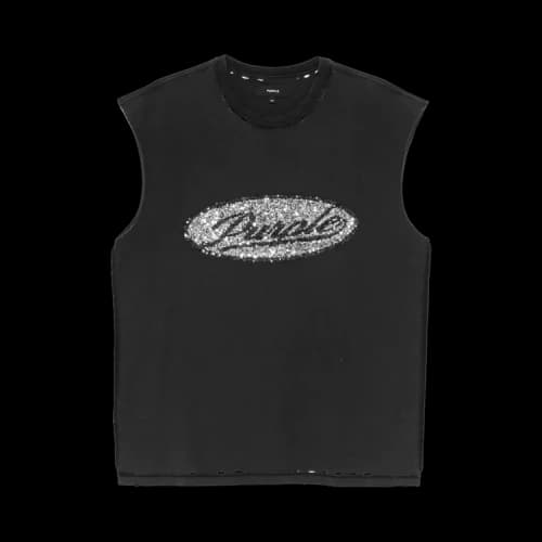 Purple Brand P103-TBDS226 Textured Sleeveless Tee Black