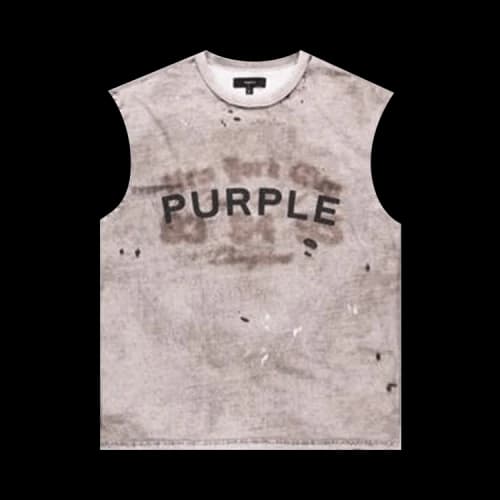 PURPLE BRAND Textured Sleeveless T-Shirt 'Brown'