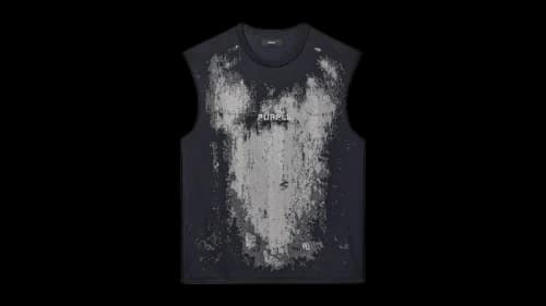 Purple Brand Textured Sleeveless T-shirt Black