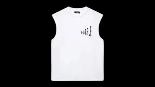 Purple Brand Textured Sleeveless T-shirt White