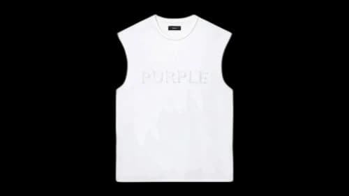 Purple Brand Textured Sleeveless Tee White