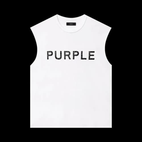 PURPLE BRAND Textured Sleeveless Tee 'White'