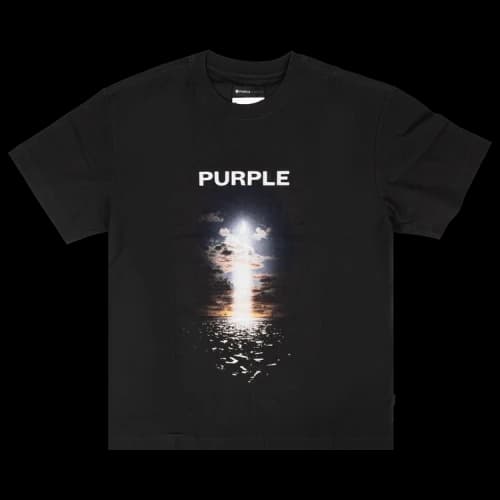 PURPLE BRAND Textured Short-Sleeve Night Swim Tee 'Black'