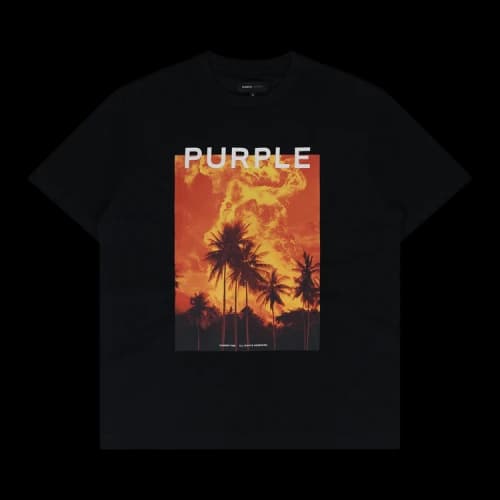 PURPLE BRAND Textured Jersey Short-Sleeve Tee 'Black'