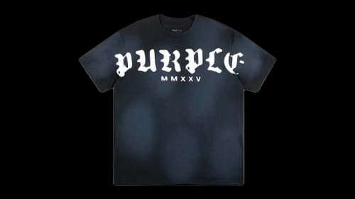 Purple Brand Typeout Textured Jersey Tee Black