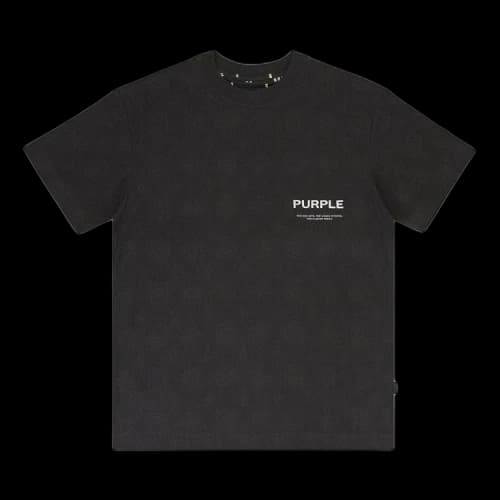 PURPLE BRAND Textured Jersey Short-Sleeve Tee 'Black'