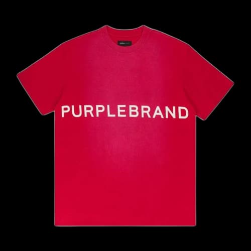 PURPLE BRAND Textured Jersey Short-Sleeve Tee 'Red'