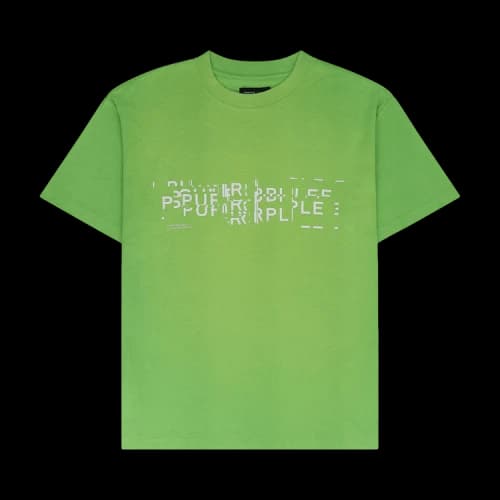 PURPLE BRAND Fluorescent Textured Glitch T-Shirt 'Green'