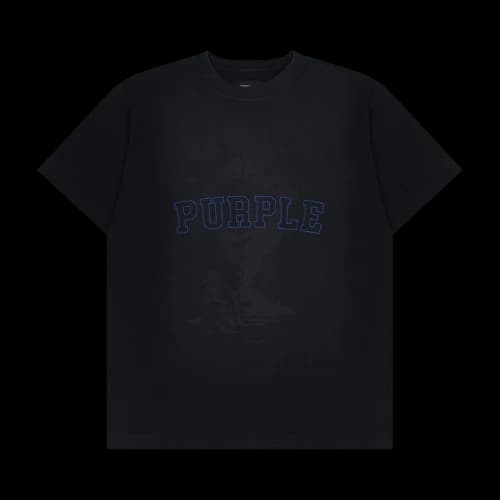 PURPLE BRAND Textured Sky High Tee 'Black'