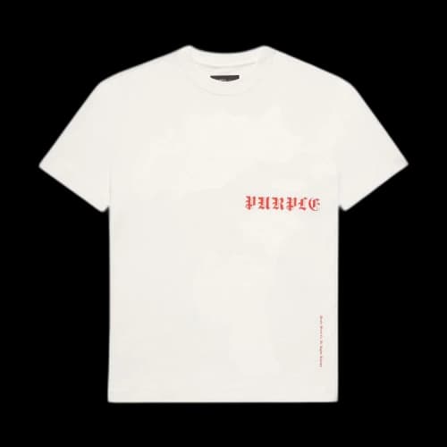 PURPLE BRAND Gothic Wordmark Short-Sleeve Tee 'White'