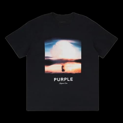PURPLE BRAND Textured Jersey Short-Sleeve Tee 'Black'