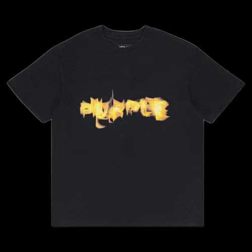 PURPLE BRAND Textured Jersey Short-Sleeve Tee 'Black'