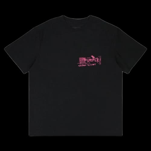 PURPLE BRAND Textured Jersey Short-Sleeve Tee 'Black'