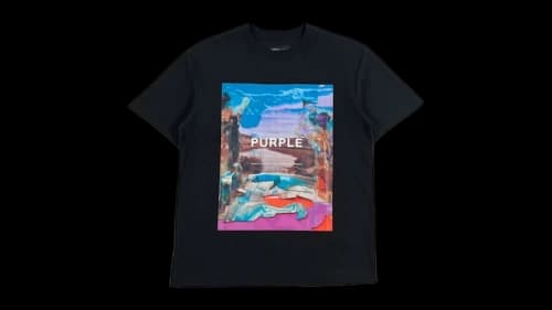 Purple Brand Textured Jersey S/S Tee Black
