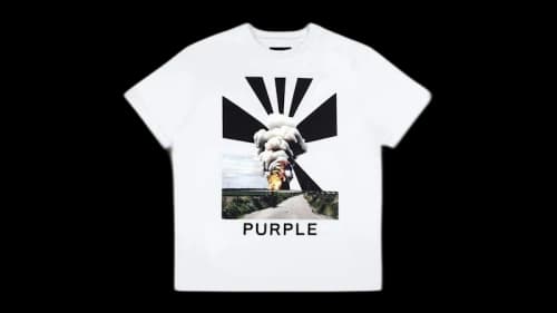 Purple Brand HWT Jersey Graphic S/S Tee White