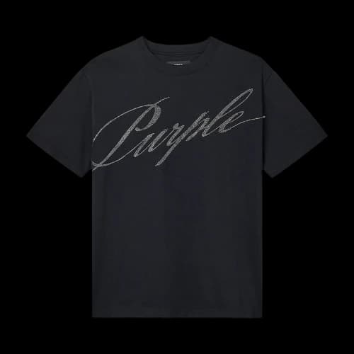 Purple Brand HWT Crystal Jersey SS Tee Black