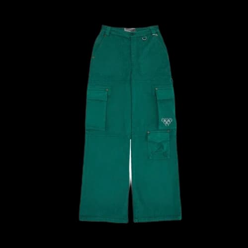 Marine Serre Workwear Pants 'Evergreen'