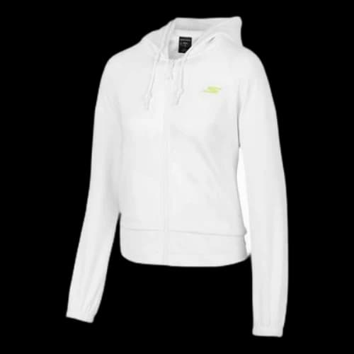 Skechers Sports Series Logo Print Knit Hooded Zip-Up Sports Jacket 'White' (Women's)