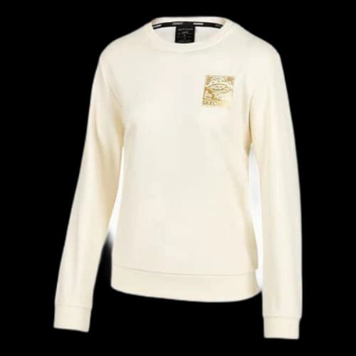 Skechers x SKX Logo Printed Crew Sweater 'White Yellow' (Women's)