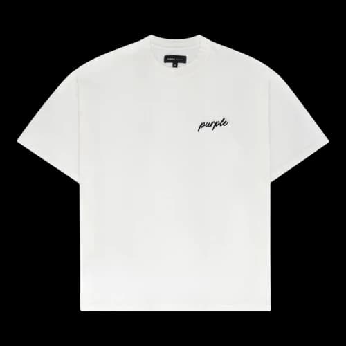 PURPLE BRAND Oversized Script T-Shirt 'Coconut Milk'