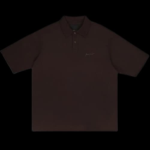 PURPLE BRAND Logo Patch Polo Shirt 'Brown'
