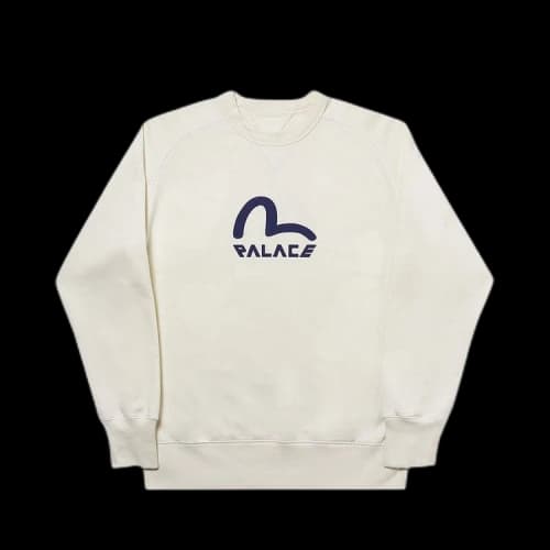 Palace x Evisu Reversible Crew 'Ecru'