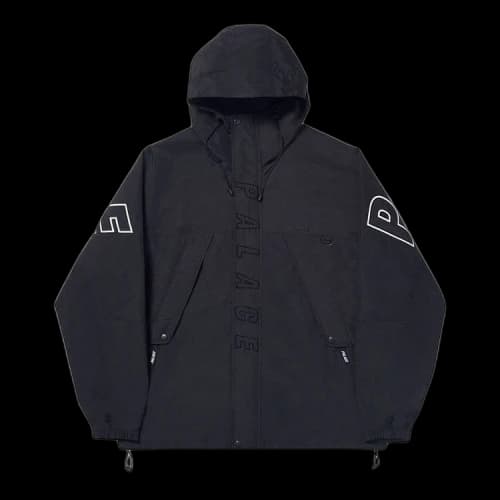 PALACE Volume Jacket Contrasting Colors Back Alphabet Printing Hooded Jacket Unisex Black