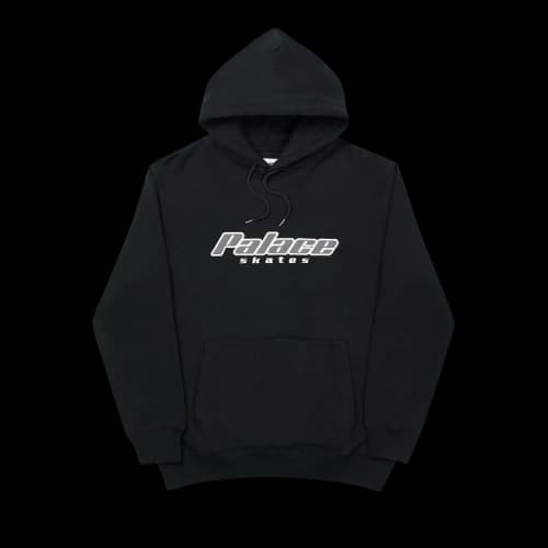 PALACE Drawstring hooded Alphabet Printing Long Sleeves Unisex Black